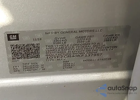 2019 Cadillac Xt4 Premium Luxury z USA, uszkodzony, nr VIN 1GYFZCR40KF137957